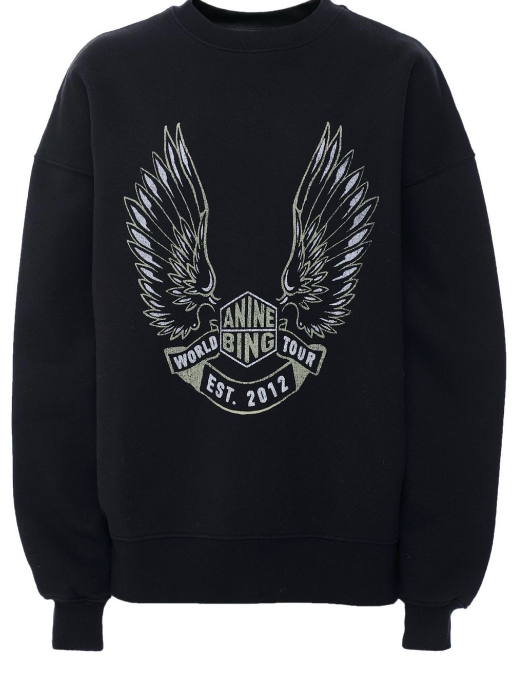 Anine Bing Black Crewneck - World Tour Sweatshirt